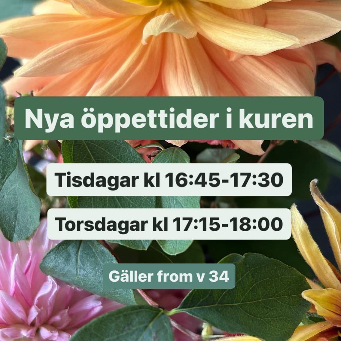 Nya öppettider