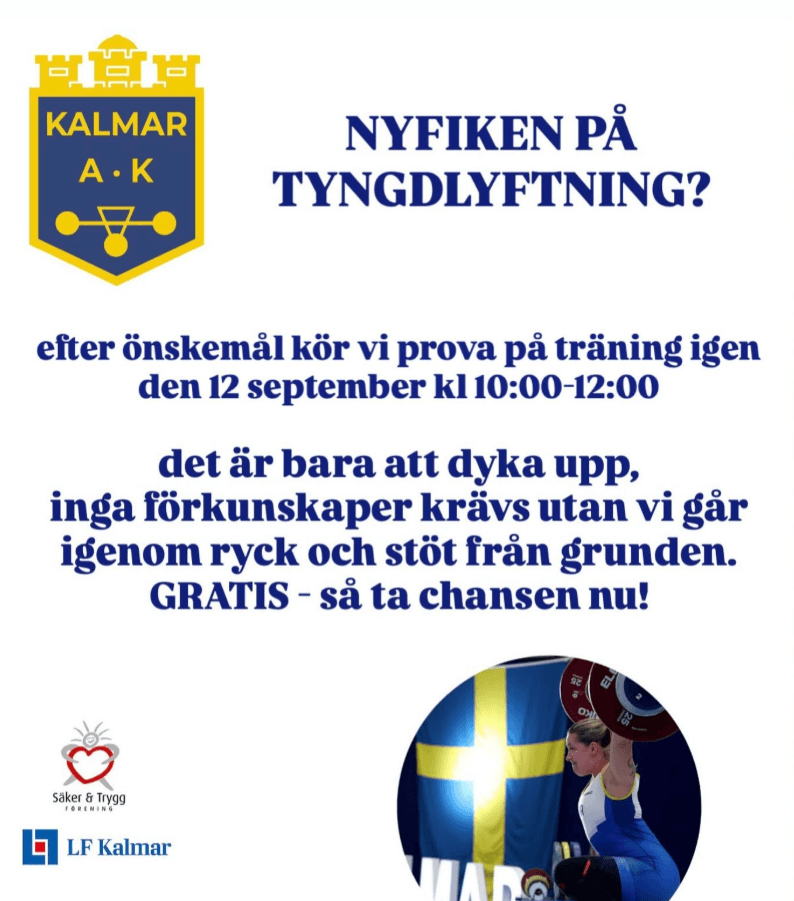 Prova på tyngdlyftning 12/9